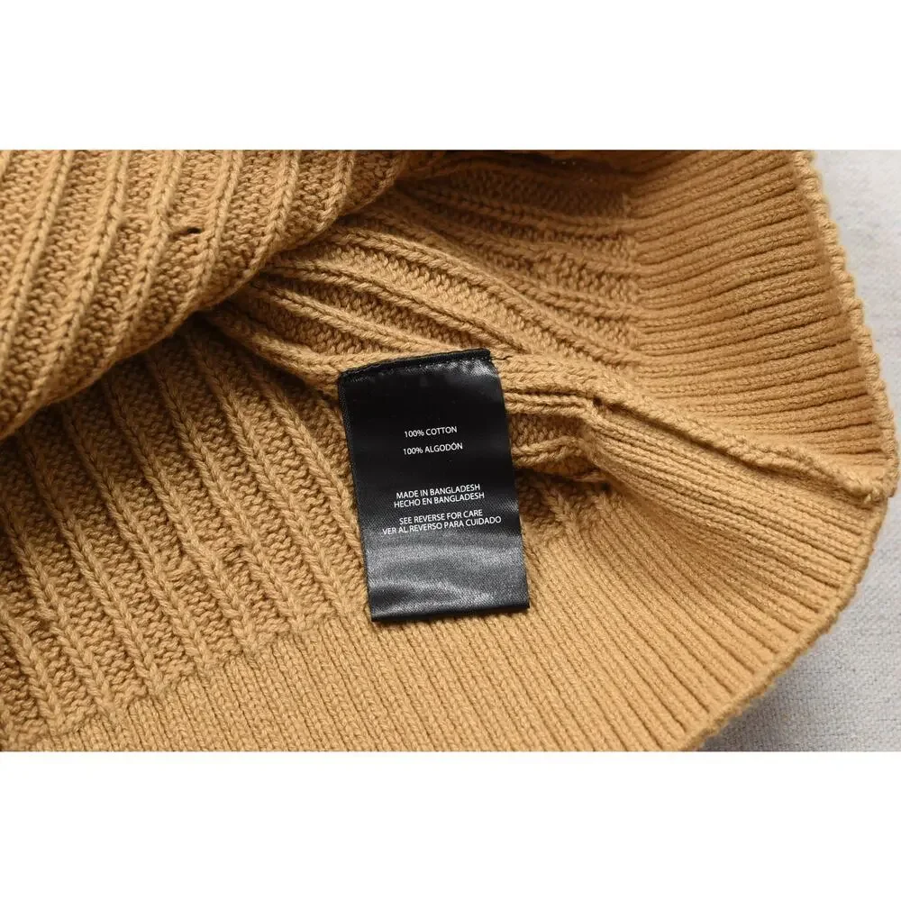 NEW Express Men XXL Camel Tan Cable Knit Sweater 100% Cotton NWT